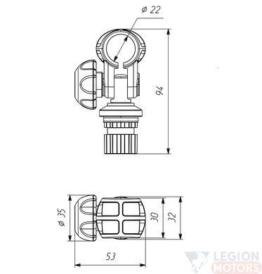 Хомут / уключина для труб та весел &Oslash; 22 мм Tc022 чорний BORIKA FASTen (01.15.001.02.01)