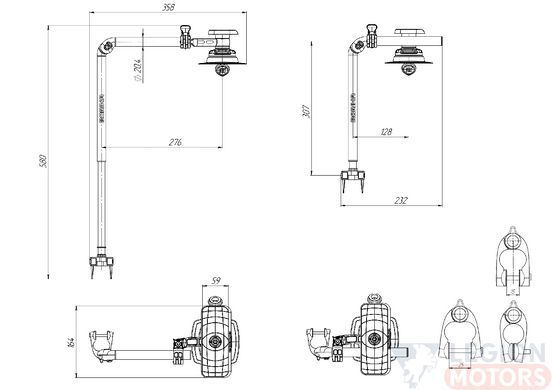 Комплект монтажу ехолота BORIKA FASTen FTp460 для монітора 7-9" з монтажною системою FMp224 (01.04.036.01.04)