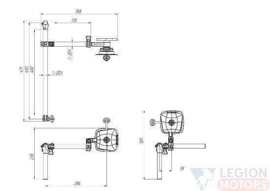 Комплект монтажу ехолота BORIKA FASTen FTp601 для монітора до 7" з монтажною системою FMp224 (01.04.034.01.04)